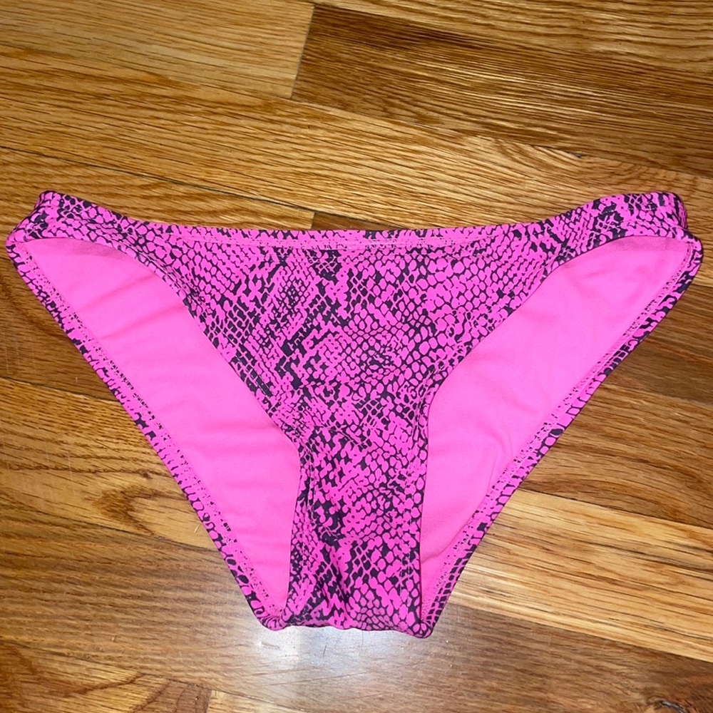 Pink & Black Snakeskin Bikini Bottoms